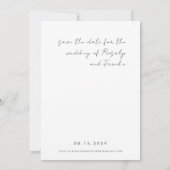 Handgeschreven Handschrift Script Boho Photo Weddi Save The Date (Achterkant)
