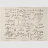 Handgeschreven handschriften van beroemde mensen tissuepapier (Voorkant)