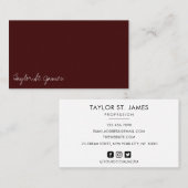 Handgeschreven Handtekening  Aangepaste Bourgogne Visitekaartje (Voorkant / Achterkant)