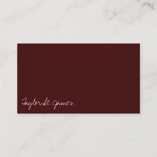 Handgeschreven Handtekening  Aangepaste Bourgogne Visitekaartje (Voorkant)