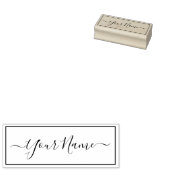 Handgeschreven Handtekening in een rechthoekig Lij Rubberstempel (Gestempeld)