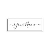 Handgeschreven Handtekening in een rechthoekig Lij Rubberstempel (Afrduk)