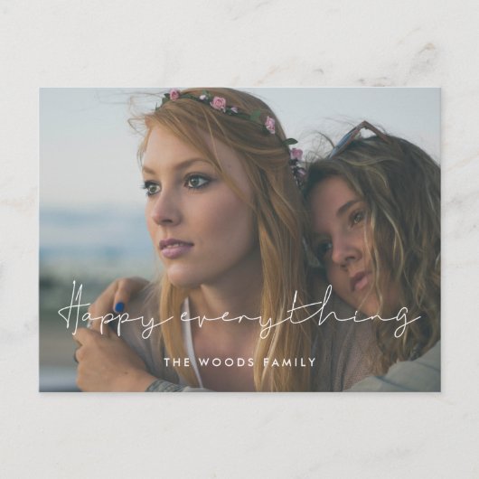 Handgeschreven Happy alles foto Feestdagenkaart (Voorkant)