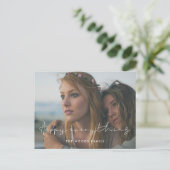 Handgeschreven Happy alles foto Feestdagenkaart (Staand voorkant)