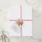 Handgeschreven Happy Birthday Tekst Bloemen Sjablo Cadeaulabel (Met Touw)