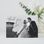 Handgeschreven Hartelijk dank U bruiloft Foto Opme Bedankkaart (Staand voorkant)