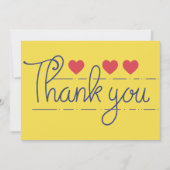 Handgeschreven Hartelijk dank voor uw harten Bedankkaart (Voorkant)