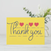 Handgeschreven Hartelijk dank voor uw harten Bedankkaart (Staand voorkant)