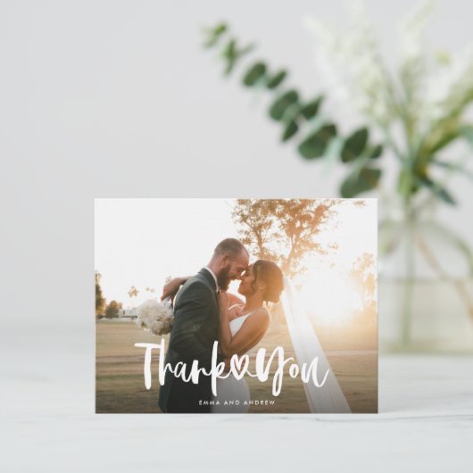 Handgeschreven harthuwelijk Hartelijk dank Briefka Briefkaart (Staand voorkant)