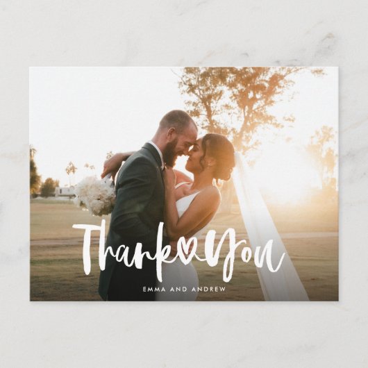 Handgeschreven harthuwelijk Hartelijk dank Briefka Briefkaart (Voorkant)