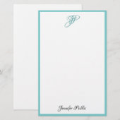 Handgeschreven het Monogram van het Manuscript Naa Briefpapier (Voorkant / Achterkant)