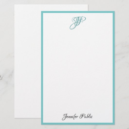 Handgeschreven het Monogram van het Manuscript Naa Briefpapier (Voorkant / Achterkant)