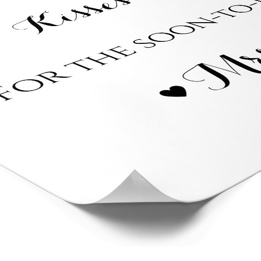 Handgeschreven hoeveel kisses vrijgezellenfeest sp poster (Hoek)