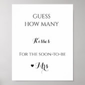 Handgeschreven hoeveel kisses vrijgezellenfeest sp poster (Voorkant)