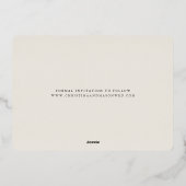 Handgeschreven | Horizontale foto slaat de datum o Folie Uitnodiging (Achterkant)