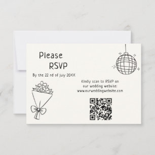 Handgeschreven Huwelijk RSVP Kaartje