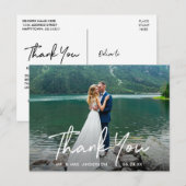 Handgeschreven Huwelijksfoto Bedankt Briefkaart (Voorkant / Achterkant)