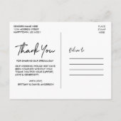 Handgeschreven Huwelijksfoto Bedankt Briefkaart (Achterkant)