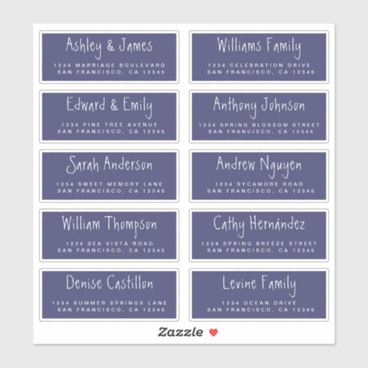 Handgeschreven Huwelijksuitnodiging Adreslabels vo Sticker (Vel)