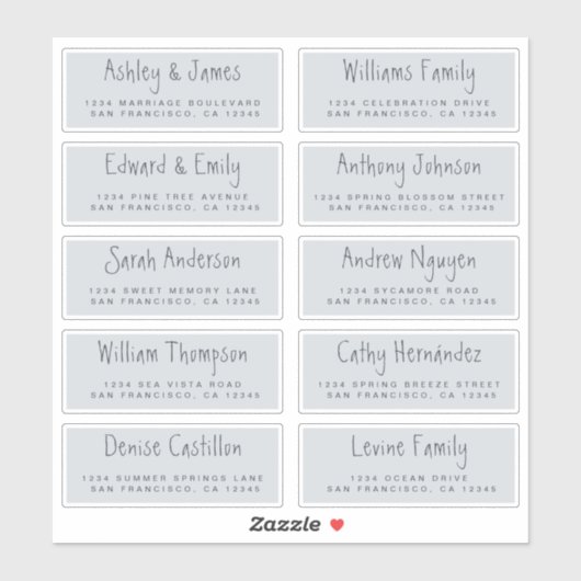 Handgeschreven Huwelijksuitnodiging Adreslabels vo Sticker (Vel)