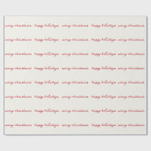 Handgeschreven Inkt Berry Red On Cream Holiday Cus Cadeaupapier (Vlak)