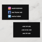 Handgeschreven  Instagram Twitter Facebook Visitekaartje (Voorkant / Achterkant)