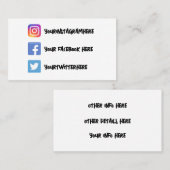 Handgeschreven  Instagram Twitter Facebook Visitekaartje (Voorkant / Achterkant)