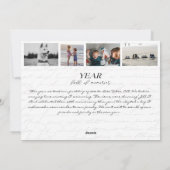 Handgeschreven jaar in Review Letter Scrapbook Pho Feestdagenkaart (Achterkant)