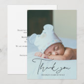 Handgeschreven je foto-Baby shower Hartelijk dank Bedankkaart (Voorkant / Achterkant)