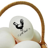 Handgeschreven "Just laid" mini kip ei stempel