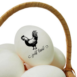 Handgeschreven "Just laid" mini kip ei stempel