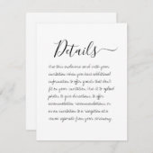 Handgeschreven Kaart met details over bruiloft (Voorkant / Achterkant)