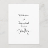 Handgeschreven Kaart met details over bruiloft (Achterkant)