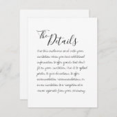 Handgeschreven Kaart met details over bruiloft (Voorkant / Achterkant)