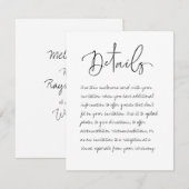 Handgeschreven Kaart met details over bruiloft (Voorkant / Achterkant)