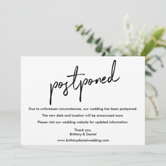 Handgeschreven Kaart voor weduwschap met handgesch (Staand voorkant)