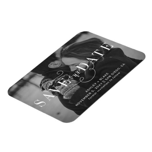 Handgeschreven kalligrafie Foto Opslaan Datum Magneet