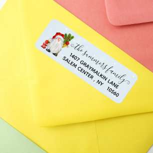 Handgeschreven kalligrafie Kerst Gnome Adres Etiket