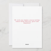 Handgeschreven kalligrafie Rood kerstfoto Feestdagenkaart (Achterkant)