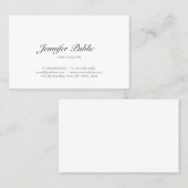 Handgeschreven kalligrafie Script Smart Plain Visitekaartje (Voorkant / Achterkant)