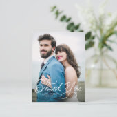 Handgeschreven kalligrafie Weddenschap Bedankt Bri Briefkaart (Staand voorkant)