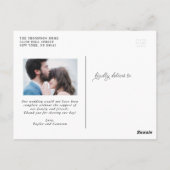 Handgeschreven kalligrafie Weddenschap Bedankt Bri Briefkaart (Achterkant)