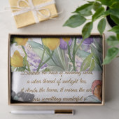 Handgeschreven kalligrafie wit Modern botanisch Tissuepapier (Geschenk)