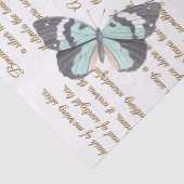 Handgeschreven kalligrafie wit Modern botanisch Tissuepapier (Detail)