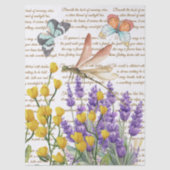 Handgeschreven kalligrafie wit Modern botanisch Tissuepapier (Voorkant)