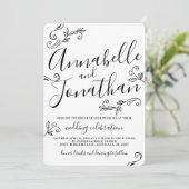 Handgeschreven kalligrafielenweddenschap kaart (Staand voorkant)