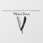 Handgeschreven Kapper Scheermes Logo Zakelijk Raamsticker (Vel)