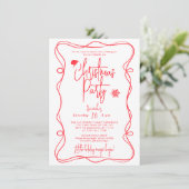Handgeschreven kerstfeest uitnodiging (Staand voorkant)