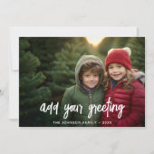 Handgeschreven kerstgroet Foto Holiday Kaart (Voorkant)