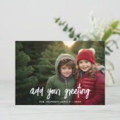 Handgeschreven kerstgroet Foto Holiday Kaart (Staand voorkant)